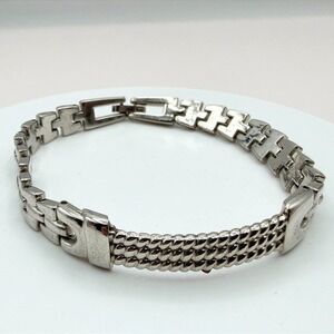Vintage 90s Silver Tone Breil Edit Bracelet Boho Women's Classic Fashion Jewelry